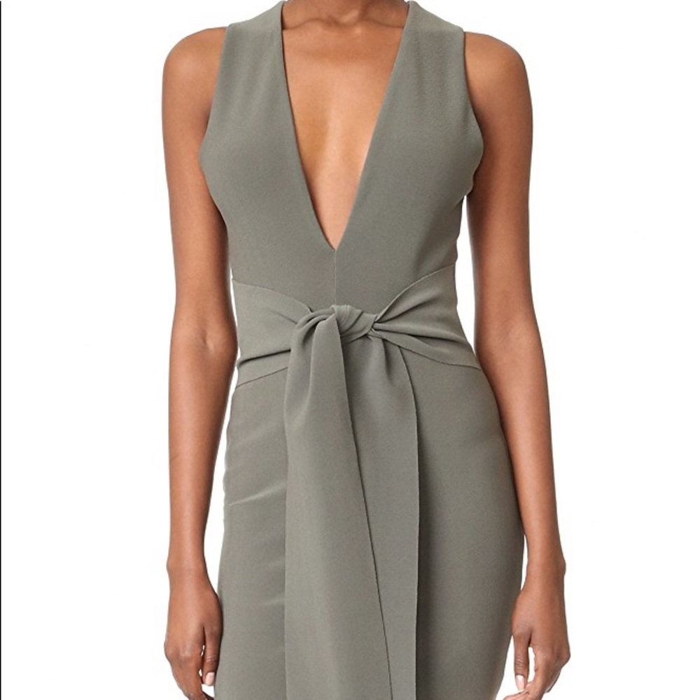 Bec & Bridge Montana Plunge Dress in Olive